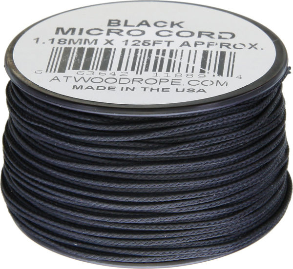 Atwood Rope MFG Micro Cord 125ft Black