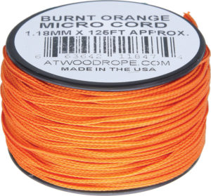 Knivesandtools Micro Cord, colour: Neon Orange, 125 ft (38.1 m)