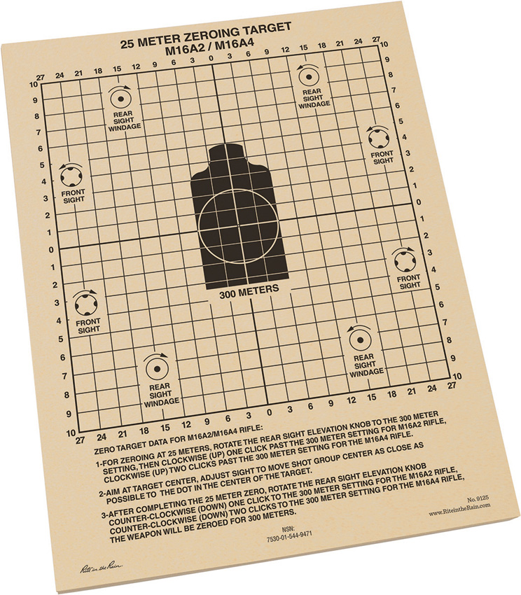 Rite in the Rain 25m Zeroing Target Sheets 100 for Sale $18.55.