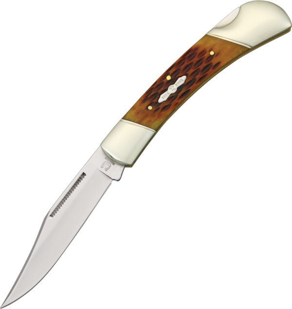 Rough Rider Folding Hunter Amber Bone