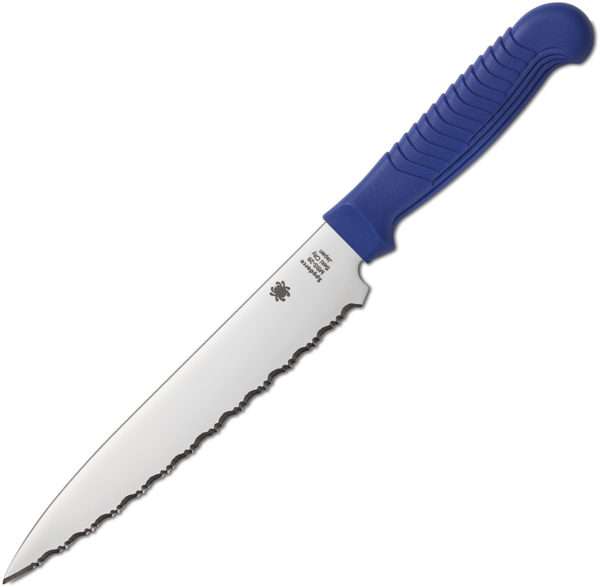 Spyderco Utility Knife Blue Serrated (6.38")