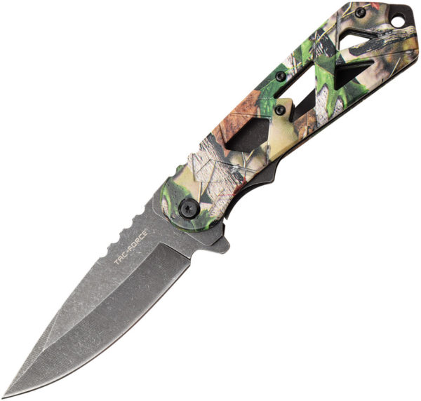 Tac Force Linerlock A/O Green Camo (3.75")