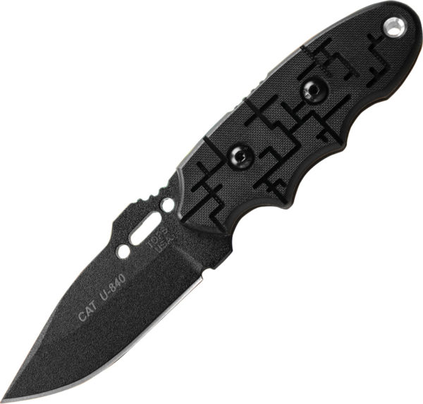 TOPS Knives C.A.T., TP200H01, TOPS Knives C.A.T. Drop Point G10 Black Knife (Black Stonewash) TP200H01