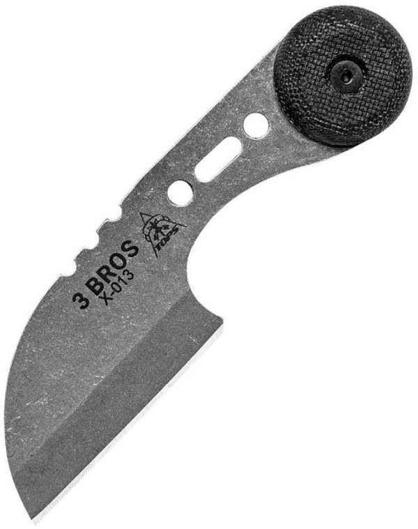 TOPS 3 Bros, TP3BR03, TOPS 3 Bros Sheepsfoot Micarta Gray Knife (Stonewash) TP3BR03