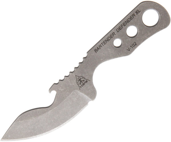 TOPS Knives Bartender Defender Neck, TPBARXL, TOPS Knives Bartender Defender Neck Drop Point Steel Black Knife (Black Stonewash) TPBARXL