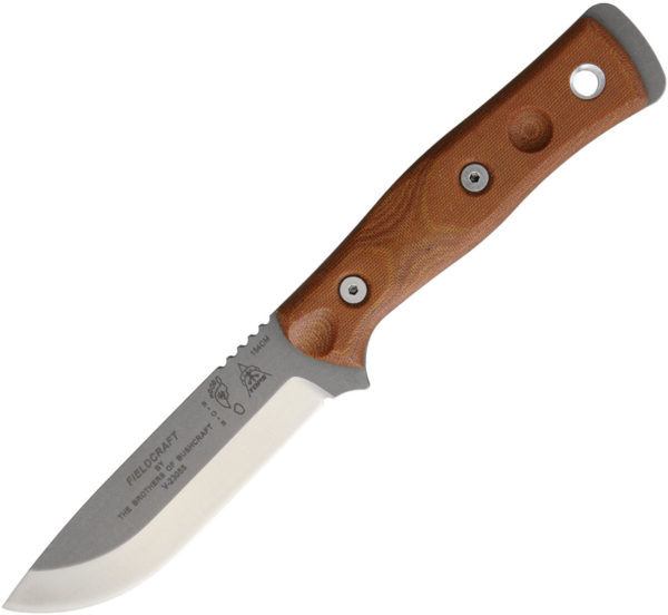 TOPS Knives BOB Fieldcraft, TPBROS154TC, TOPS Knives BOB Fieldcraft Drop Point Micarta Green Knife (Gray Stonewash) TPBROS154TC