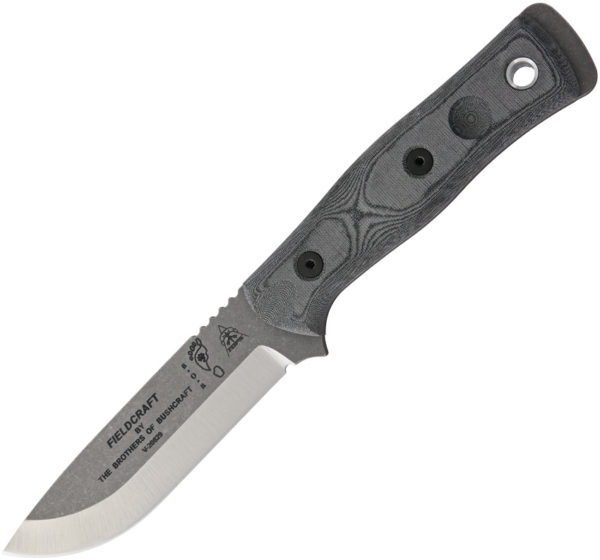 TOPS Knives BOB Brothers of Bushcraft Fieldcraft, TPBROSTBF02, TOPS Knives BOB Brothers of Bushcraft Fieldcraft Drop Point Micarta Gray Knife (Stonewash) TPBROSTBF02