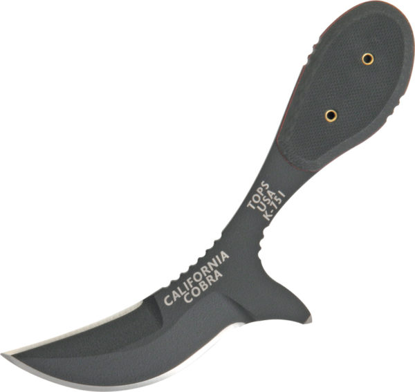 TOPS Knives California Cobra, TPCALCO01, TOPS Knives California Cobra Trailing Point G10 Black Knife (Black Stonewash) TPCALCO01