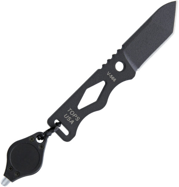 TOPS Knives Chico, TPCHI01, TOPS Knives Chico Tanto Point Steel Black Knife (Black Stonewash) TPCHI01