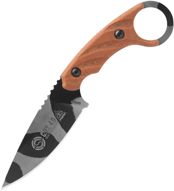 TOPS Knives C.U.T. 4.0 Combat Utility, TPCUT40C, TOPS Knives C.U.T. 4.0 Combat Utility Drop Point Micarta Brown Knife (Urban Camo) TPCUT40C