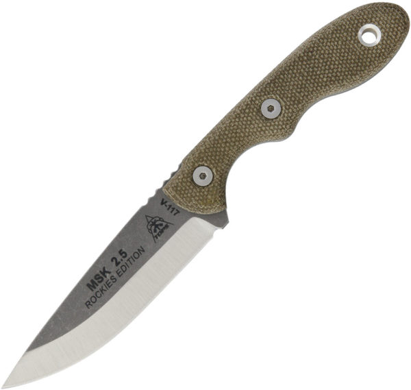 TOPS Knives Mini Rockies Edition, TPMSKTBF, TOPS Knives Mini Rockies Edition Drop Point Micarta Green Knife (Stonewash) TPMSKTBF