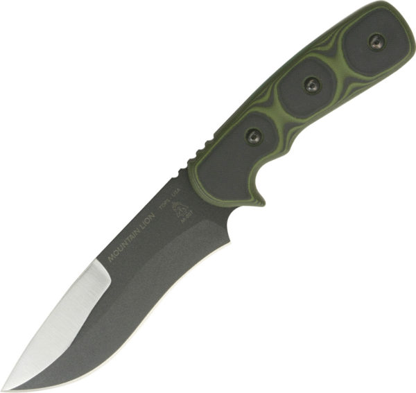 TOPS Knives Mountain Lion Hunter, TPMTLN01, TOPS Knives Mountain Lion Hunter Drop Point G10 Black/Brown Knife (Black Stonewash) TPMTLN01