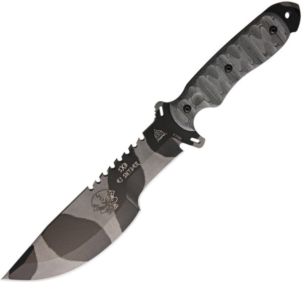 TOPS Knives SXB Skullcrusher's Xtreme Blade Warrior Survival, TPSXB10C, TOPS Knives SXB Skullcrusher's Xtreme Blade Warrior Survival Clip Point Micarta Gray Knife (Black Stonewash) TPSXB10C