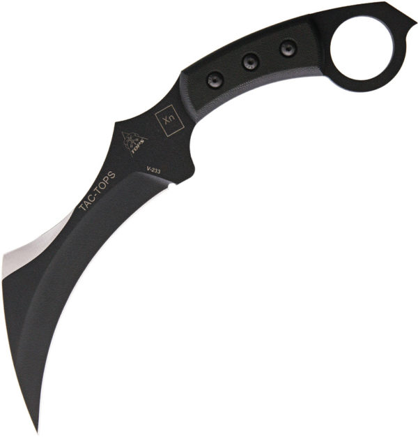TOPS TAC-TOPS Karambit, TPTAC01, TOPS TAC-TOPS Karambit Hawkbill Micarta Black Knife (Black Stonewash) TPTAC01