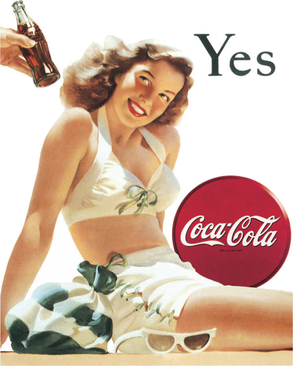 Tin Signs Coke Yes White Bathing Suit