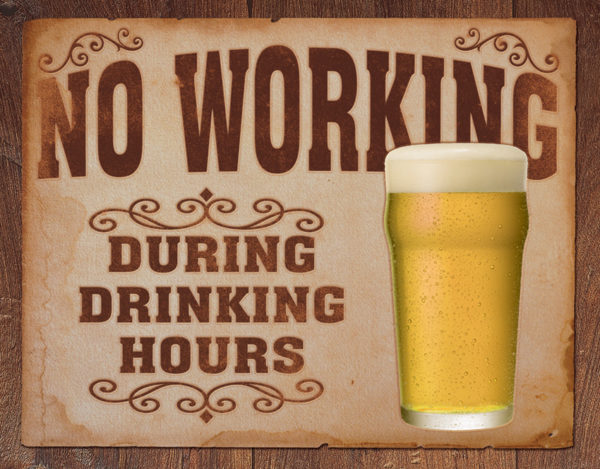 Tin Signs No Working Drinking Hours