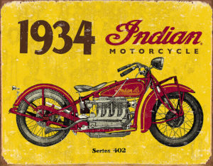 Tin Signs 1934 Indian Motorcycles