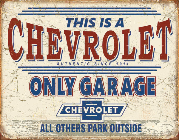 Tin Signs Chevy Only Garage