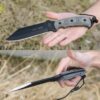 TOPS Knives Smoke Jumper, TPSJ626, TOPS Knives Smoke Jumper Clip Point Micarta Gray Knife (Black Stonewash) TPSJ626