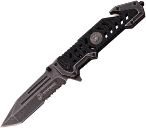 USMC Marines Linerlock A/O Black (4″)