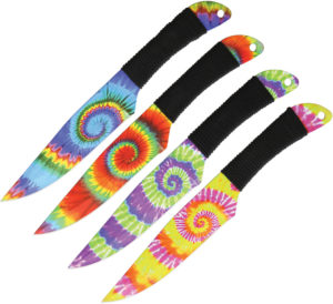 Wild Boar Tie Dye Throwing Knives (4.75″)