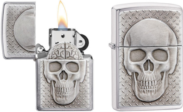 Zippo Skull with Brain Surprise Zippo Skull with Brain Surprise