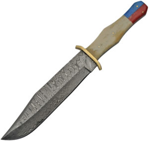 Damascus American Flag Bowie (7.25″)