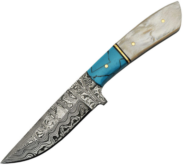 Damascus Hunter Blue Pearl (4")