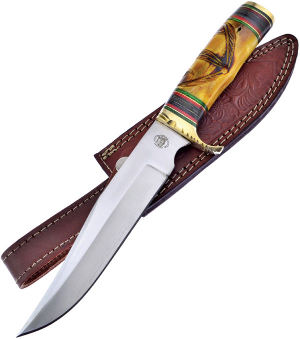 Frost Cutlery Bowie Yellow Bone w/Sheath (7")