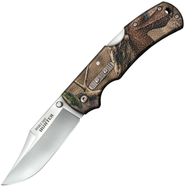 Cold Steel Double Safe Hunter Tri-Ad, CS 23JD, Cold Steel Double Safe Hunter Tri-Ad Clip Point GFN Knife Green Camo(Satin) CS 23JD