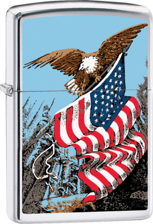 Zippo Eagle with Flag Lighter