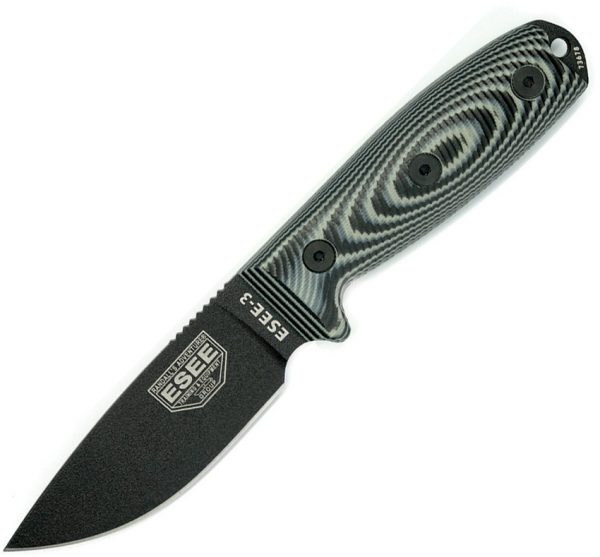 ESEE Model 3 3D Fixed Blade Black (3.88")