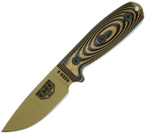ESEE 3 Black & Coyote Brown 3D machined G10 handle (3.88″, Dark Earth)