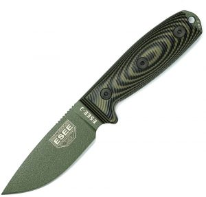 ESEE 3 Black & OD Green 3D G10 Handle (3.88″, OD Green)