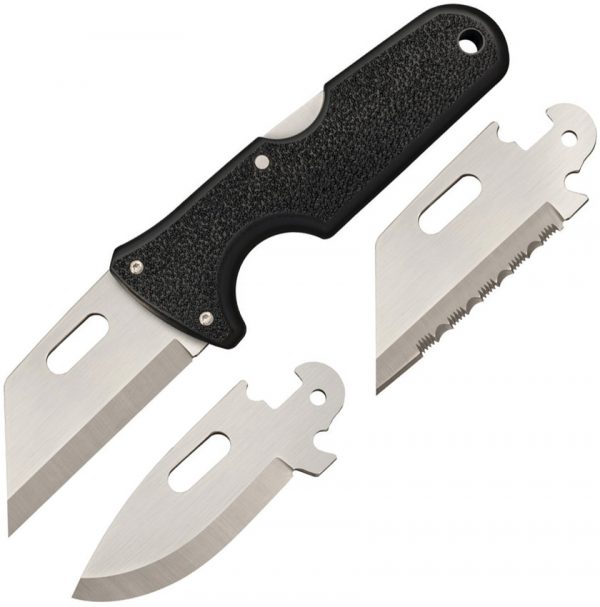 Cold Steel Click-N-Cut, CS 40A, Cold Steel Click-N-Cut Drop Point Scandi Black Knife (Stonewash) CS 40A