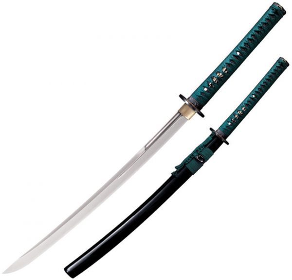 Cold Steel Dragonfly Wakizashi, CS 88DWK, Cold Steel Dragonfly Wakizashi Cord Green Sword (Satin) CS 88DWK
