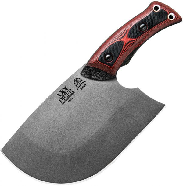 TOPS Knives XXX Dicer, TPDCRX01, TOPS Knives XXX Dicer Drop Point G10 Black/Red Knife (Gray Stonewash) TPDCRX01