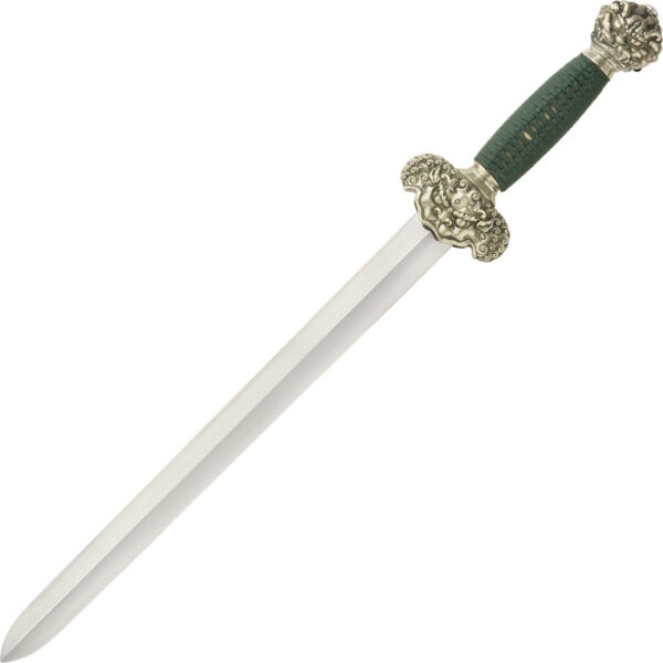 Cold Steel Jade Lion, CS 88RLD, Cold Steel Jade Lion Dagger Point Cord Green Sword (Satin) CS 88RLD