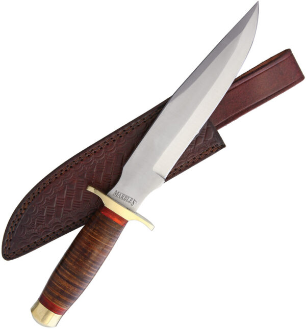 Marbles Stacked Leather Bowie (9")