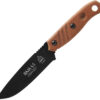 TOPS Knives Baja 4.5, TPBAJA45R, TOPS Knives Baja 4.5 Drop Point Micarta Brown Knife (Black Stonewash) TPBAJA45R