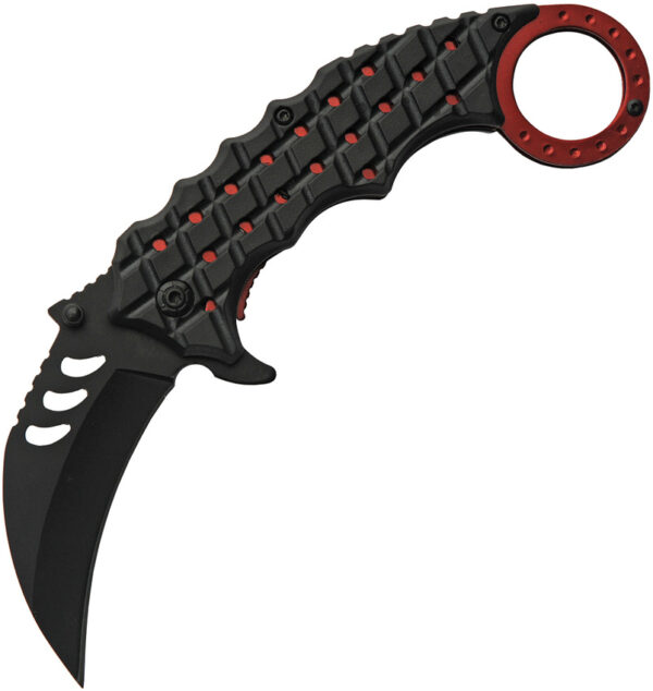 China Made Red Shrub Karambit Linerlock (3")