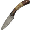 Damascus Curved Stag Skinner (3")