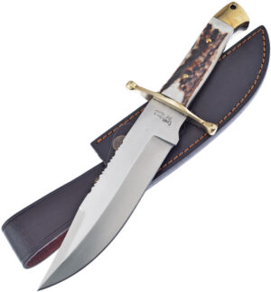 Hen & Rooster Deer Stag Leather Sheath (7″)