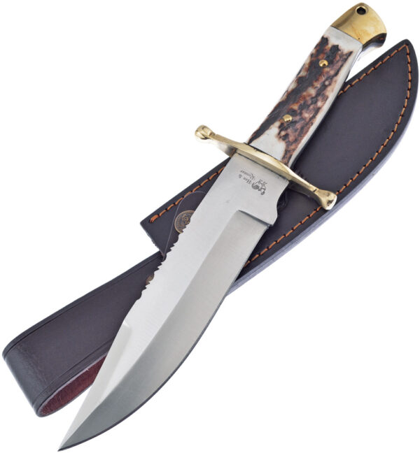Hen & Rooster Deer Stag Leather Sheath (7")