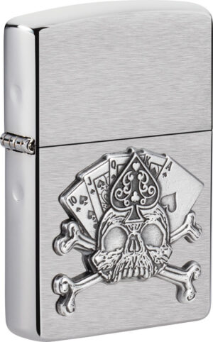 Zippo Card Skull Emblem Lighter