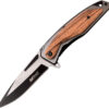 MTech Wood Framelock A/O Knife Brown (3.75") MTech Wood Framelock A/O Knife Brown (3.75")