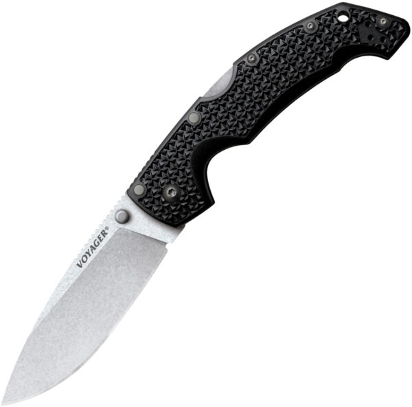 Cold Steel Voyager Large, CS 29AB, Cold Steel Voyager Large Drop Point Polymer Knife Black(Stonewash) CS 29AB
