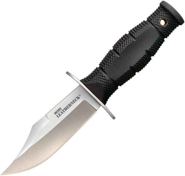 Cold Steel Mini Leatherneck, CS 39LSAB, Cold Steel Mini Leatherneck Clip Point Kraton Black Knife (Satin) CS 39LSAB