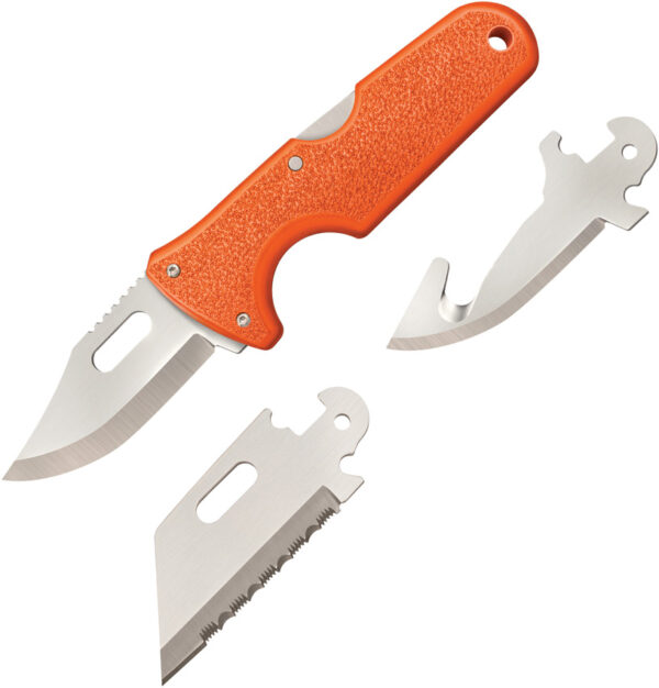 Cold Steel Click-N-Cut Hunter, CS 40AL, Cold Steel Click-N-Cut Hunter Drop Point Scandi Orange Knife (Stonewash) CS 40AL