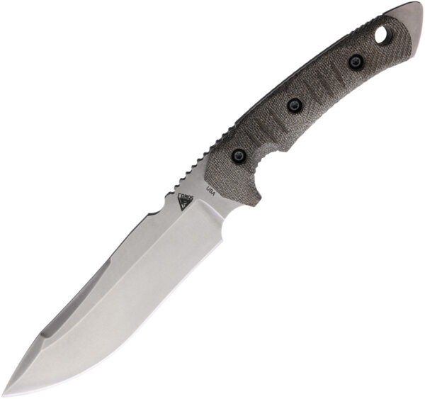 FOBOS Tier1-C Fixed Blade Knife OD Green Micarta/White Liners